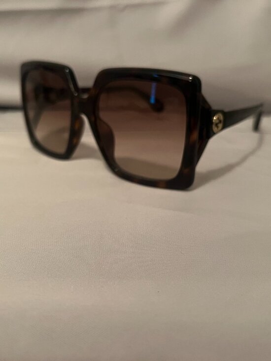 NEW Gucci GG0876S Dark Havana Square Oversized Sunglasses